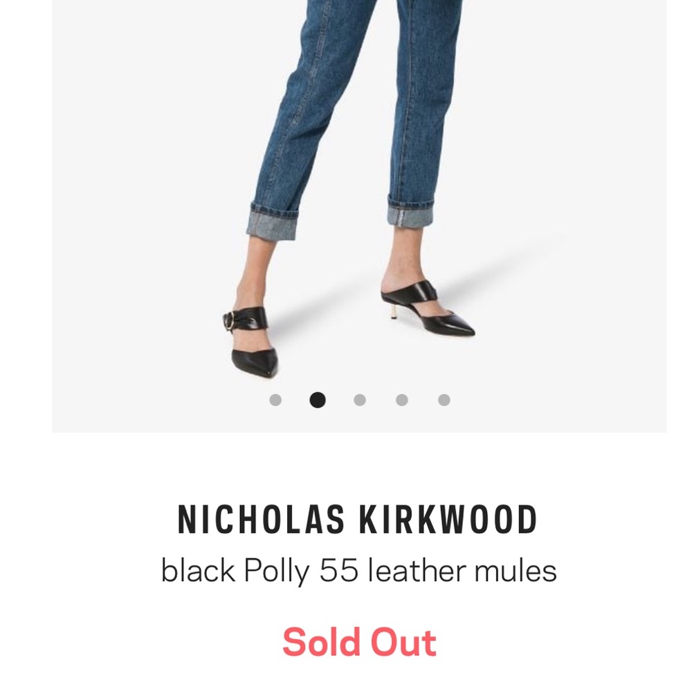 Nicholas kirkwood black polly mules